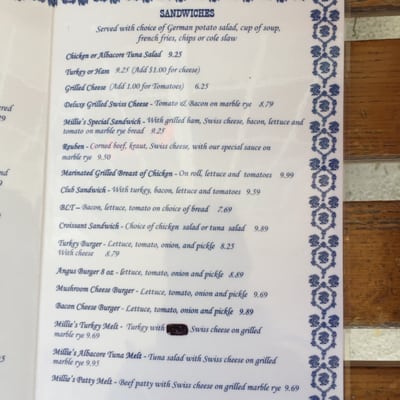 Menu photo 5 Millies Restaurant Sarasota, FL
