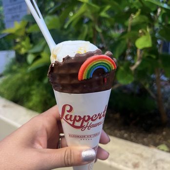 Lappert's Hawaii - Passion fruit coconut sorbet in chocolate rainbow cone - Ice Cream & Frozen Yogurt Near Me - Honolulu, Hawaii Lappert's Hawaii - Passion fruit coconut sorbet in chocolate rainbow cone - Ice Cream & Frozen Yogurt Near Me - Honolulu, Hawaii