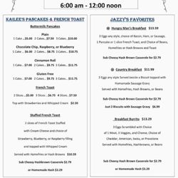Pops Place - Menu