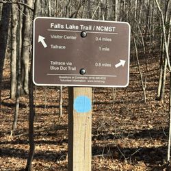 Falls Lake Dam - Portion of Mountains-to-Sea Trail runs along lake.