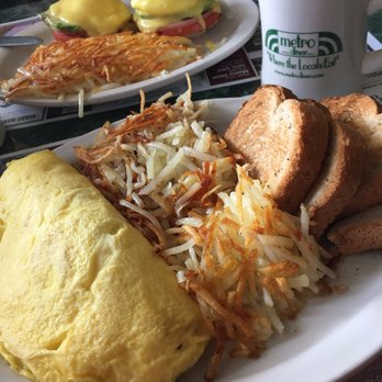 Metro Diner - San Francisco eggs Benedict (top), veggie omelette (bottom) and snicker doodle coffee. - Breakfast & Brunch Near Me - Jacksonville Beach, Florida Metro Diner - San Francisco eggs Benedict (top), veggie omelette (bottom) and snicker doodle coffee. - Breakfast & Brunch Near Me - Jacksonville Beach, Florida