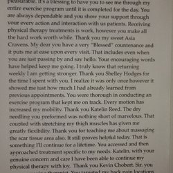 Santa Rosa Medical Center Physical Therapy - More of letter.