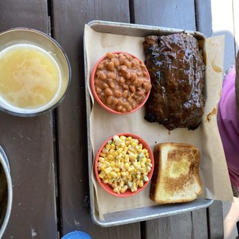 The Pig & Pint - Ribs, baked beans & corn salad. - Barbeque Near Me - Jackson, Mississippi