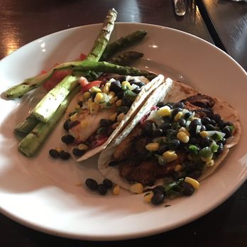 Marlow's Tavern - Grilled fish tacos with asparagus. - Gastropubs Near Me - Duluth, Georgia