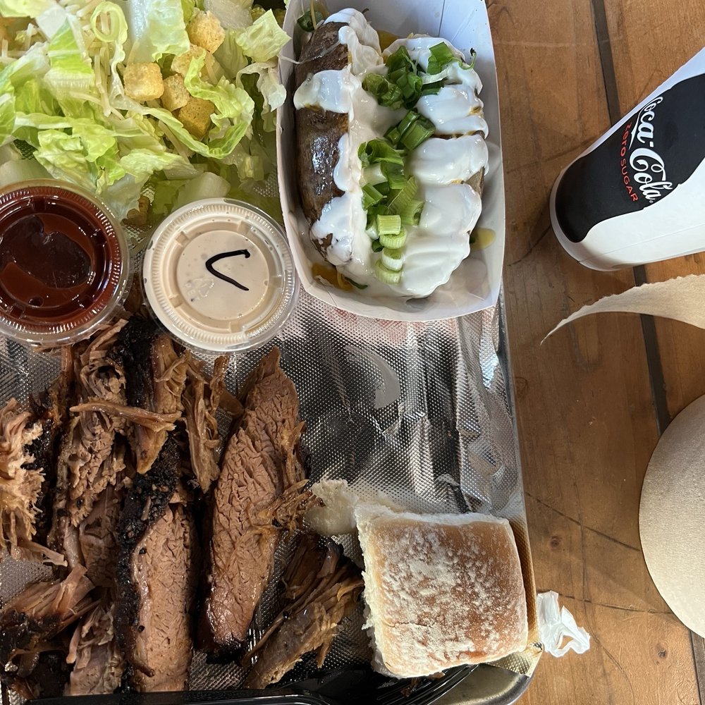 Stacked & Smoked - Brisket, Caesar salad, beans, Mac & Cheese. - Barbeque Near Me - Placerville, California Stacked & Smoked - Brisket, Caesar salad, beans, Mac & Cheese. - Barbeque Near Me - Placerville, California