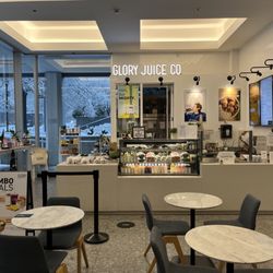 Glory Juice  - Coal Harbour Location: Great products, good eats gf/plant based, place to sit, wifi and a smile.