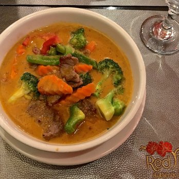 Red Orchid - Thai Panang curry with coconut milk prepared with broccoli, carrots and bell peppers. - Thai Near Me - Pittsburgh, Pennsylvania Red Orchid - Thai Panang curry with coconut milk prepared with broccoli, carrots and bell peppers. - Thai Near Me - Pittsburgh, Pennsylvania