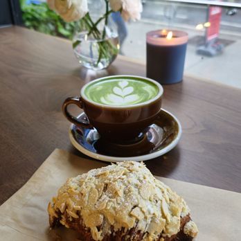 El Pacho Coffee Roasters - This combo of almond croissant fresh from the oven match perfect with a Matcha latte for this rainy day. - Coffee Roasteries Near Me - Toronto, Ontario
