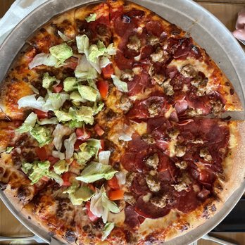 Sally O'Neal's Pizza Hotline - Half taco half Italian meat.. we liked the Italian meat the most - Pizza Near Me - Tampa, Florida Sally O'Neal's Pizza Hotline - Half taco half Italian meat.. we liked the Italian meat the most - Pizza Near Me - Tampa, Florida