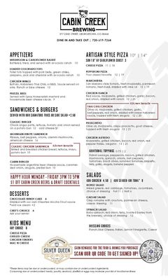 Menu photo 8 Cabin Creek Brewing Georgetown, CO Menu photo 8 Cabin Creek Brewing Georgetown, CO