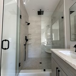 M J Eisenhauer Plumbing - new shower in bathroom