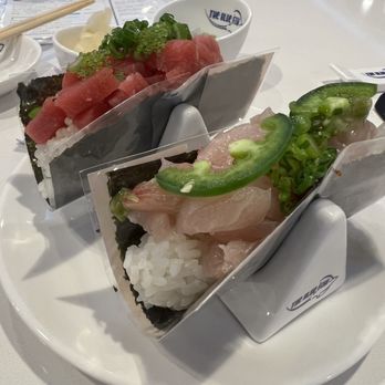 Blue Maki By The Blue Fish - Front - Yellowtail Jalapeño   Back - Negi Toro - Sushi Bars Near Me - Carrollton, Texas