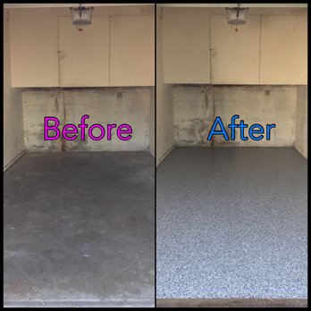 Mr Garage Coating - I went with the epoxy plus vinyl chips in Tuxedo. - Flooring Near Me - Northridge, California