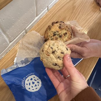 Levain Bakery - Georgetown, D.C - Gluten free and vegan walnut and chocolate chip cookie (LEFT) and regular chocolate chip cookie (RIGHT) - Bakeries Near Me - Washington, DC, District of Columbia Levain Bakery - Georgetown, D.C - Gluten free and vegan walnut and chocolate chip cookie (LEFT) and regular chocolate chip cookie (RIGHT) - Bakeries Near Me - Washington, DC, District of Columbia