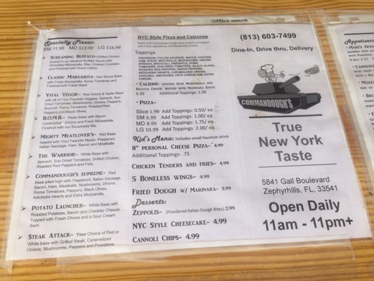 Menu photo 7 Commandough's Zephyrhills, FL