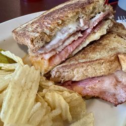 The Sandwich Shop Diner - Reuben sandwich with crinkle potato chips