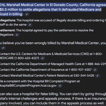 Marshall - In 2016, Marshall Medical Center in El Dorado County, California agreed to pay $5.5 million to settle allegations that it defrauded Medicare - Medical Centers Near Me - Placerville, California