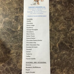 Carman's Ice Cream - Ice cream flavors!!!