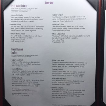 Galyn's - Dinner Menu - Seafood Near Me - Bar Harbor, Maine