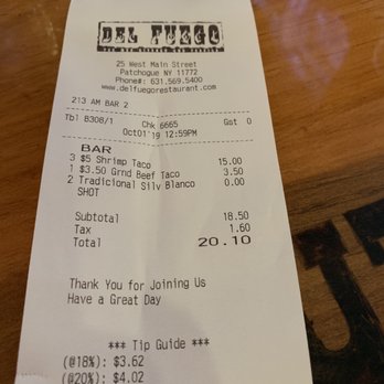 Del Fuego - Lunch for 2 people - Tex-Mex Near Me - Patchogue, New York