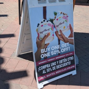 Yogurtland - Buy One, Get One 50% off Monday to Wednesday from 3 to 6 PM - Ice Cream & Frozen Yogurt Near Me - Paramount, California