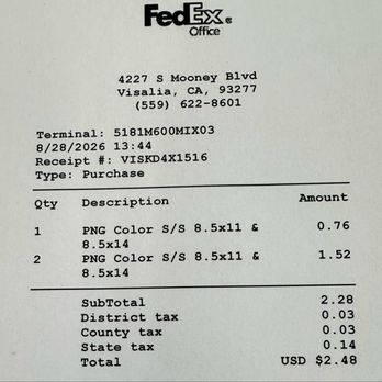 FedEx Office Print & Ship Center - Printing two return labels. - Printing Services Near Me - Visalia, California FedEx Office Print & Ship Center - Printing two return labels. - Printing Services Near Me - Visalia, California