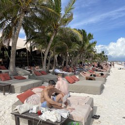 Beach club sun beds