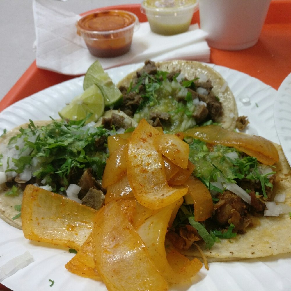 Tacos Arandas - Onions on fleek. Tacos de lengua y pollo. - Mexican Near Me - Los Angeles, California