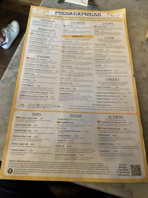 Menu photo 1 Pizza Express London, XGL Menu photo 1 Pizza Express London, XGL