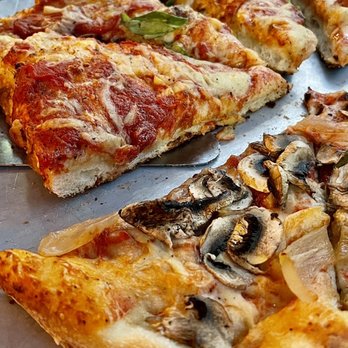 The Brooklyn Firefly - 2 different types of vegan pizzas. Both delicious. The vegan square has the best sauce with a lil kick. - Pizza Near Me - Brooklyn, New York The Brooklyn Firefly - 2 different types of vegan pizzas. Both delicious. The vegan square has the best sauce with a lil kick. - Pizza Near Me - Brooklyn, New York