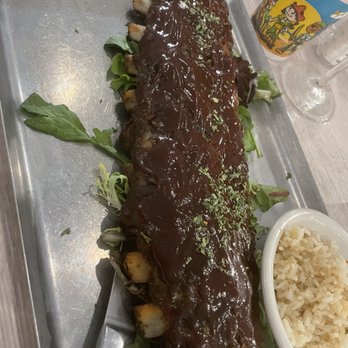 Island Grill - Full rack baby back ribs with a side of jasmin rice - Seafood Near Me - Islamorada, Florida
