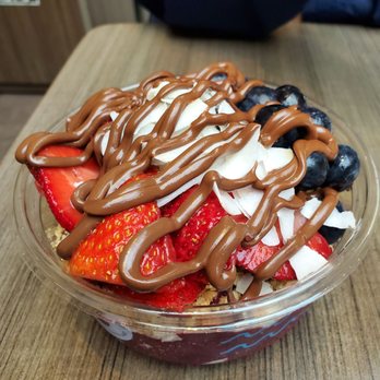Playa Bowls Freehold - Nutella Acai Bowl (Replaced banana with blueberries) - Juice Bars & Smoothies Near Me - Freehold Township, New Jersey Playa Bowls Freehold - Nutella Acai Bowl (Replaced banana with blueberries) - Juice Bars & Smoothies Near Me - Freehold Township, New Jersey