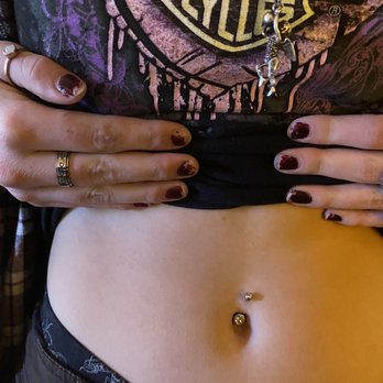 XS Ink - crooked navel piercing, with jewelry - Tattoo Near Me - Las Vegas, Nevada XS Ink - crooked navel piercing, with jewelry - Tattoo Near Me - Las Vegas, Nevada