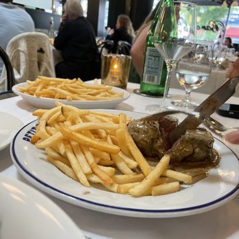Petit Trois - Tough to cut into what was supposed to be "medium rare" and salty frites - French Near Me - Sherman Oaks, California Petit Trois - Tough to cut into what was supposed to be "medium rare" and salty frites - French Near Me - Sherman Oaks, California
