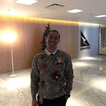 Qantas First Class Lounge - They forced me to wear this - Airport Lounges Near Me - Los Angeles, California Qantas First Class Lounge - They forced me to wear this - Airport Lounges Near Me - Los Angeles, California