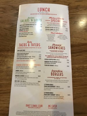 Menu photo 2 Famous Dave's Bar-B-Que Tukwila, WA Menu photo 2 Famous Dave's Bar-B-Que Tukwila, WA