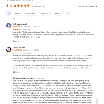 DeLuca's Bakery - Owner threatens a reviewer! - Bakeries Near Me - Pittsburgh, Pennsylvania