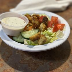 The Blue Heron - Side salad with homemade blue cheese dressing!