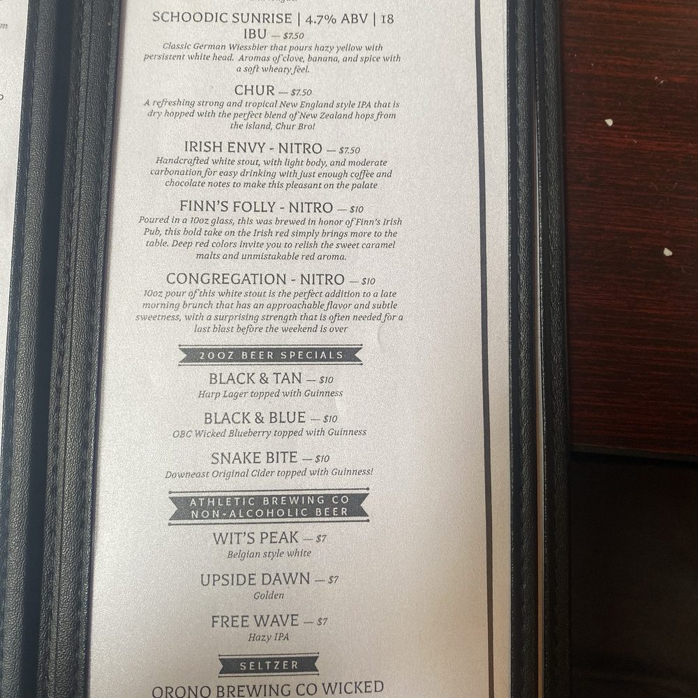 Finn's Irish Pub - Beer menu - Gastropubs Near Me - Ellsworth, Maine Finn's Irish Pub - Beer menu - Gastropubs Near Me - Ellsworth, Maine