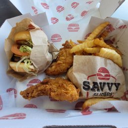 Cheeseburger slider, 2 tenders, fries combo Cheeseburger slider, 2 tenders, fries combo