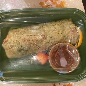Urth Caffé-Pasadena - Huevos Rancheros Burrito** with spinach tortilla - Cafes Near Me - Pasadena, California
