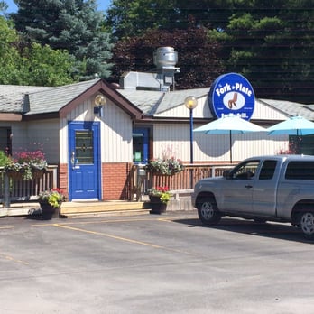 Fork & Plate - There's a patio to the right of the front door - American Near Me - Innisfil, Ontario