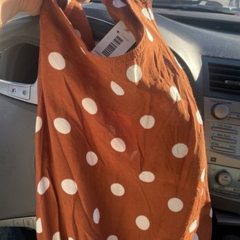 Inkind Thrift Store - Rust polkadot dress - Thrift Stores Near Me - Chino, California