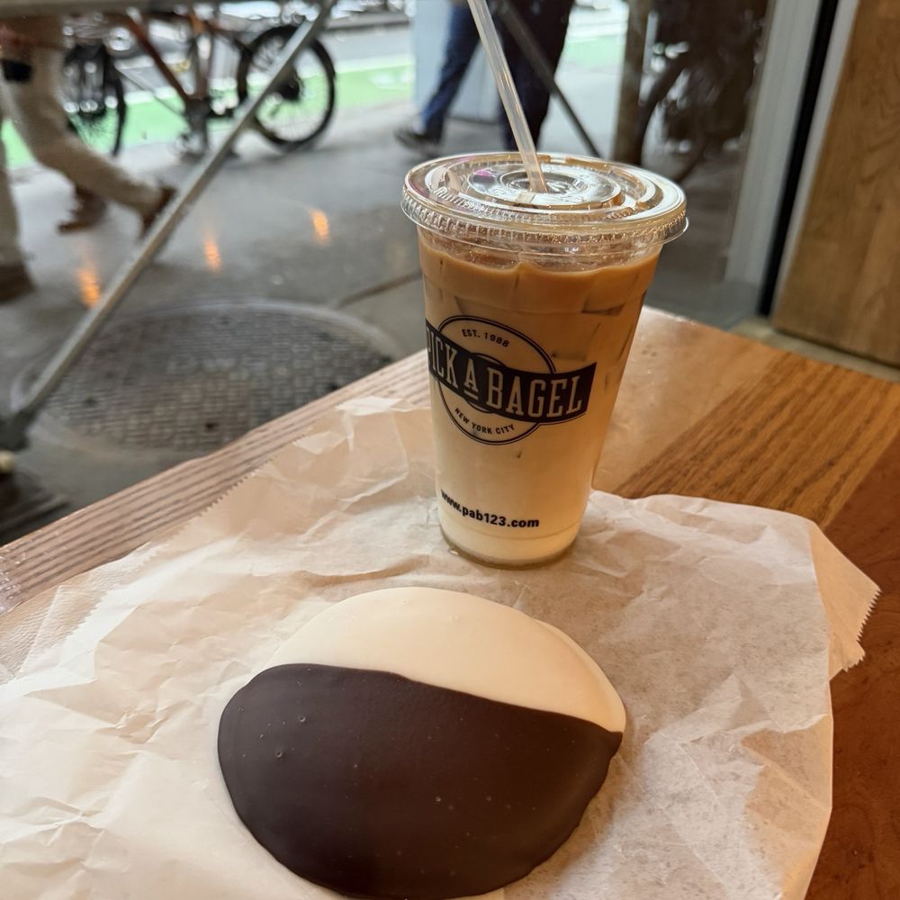 Pick A Bagel - Black and white cookie and vanilla latte - Bagels Near Me - New York, New York Pick A Bagel - Black and white cookie and vanilla latte - Bagels Near Me - New York, New York