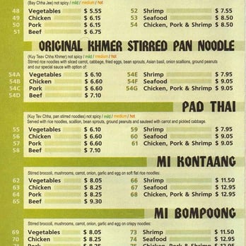 Phnom Penh - Menu Page 5 - Thai Near Me - Cleveland, Ohio