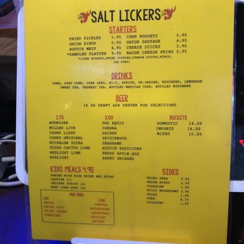 Salt Lickers - Updated menu. - Cajun/Creole Near Me - Grand Saline, Texas