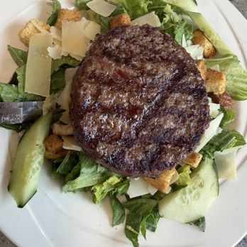 Old Westbury Diner - Caesar Salad with a Burger Patty - Diners Near Me - Old Westbury, New York Old Westbury Diner - Caesar Salad with a Burger Patty - Diners Near Me - Old Westbury, New York