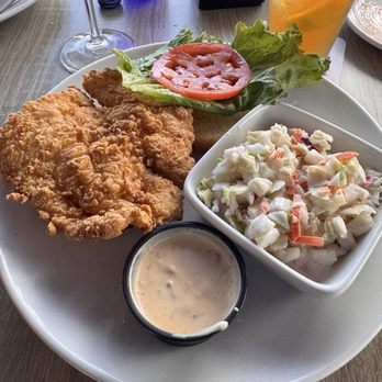 Dry Dock Waterfront Grill - Florida Grouper with Coleslaw - Seafood Near Me - Longboat Key, Florida
