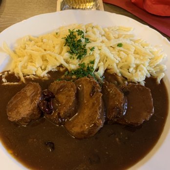 Tresor Restaurant - Deer medallions with spaetzle (Hirsch) - Restaurants Near Me - Triberg, BW