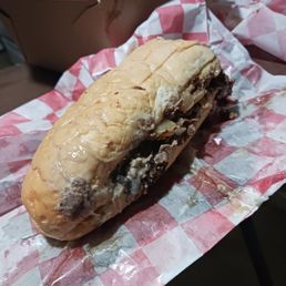 Half of my mushroom philly cheesesteak